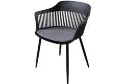 Design Stuhl AIRE schwarz Kunststoff Stahlgestell Indoor Outdoor inkl. Kissen