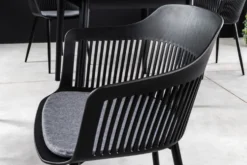 Design Stuhl AIRE schwarz Kunststoff Stahlgestell Indoor Outdoor inkl. Kissen