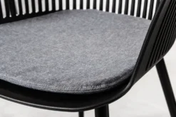 Design Stuhl AIRE schwarz Kunststoff Stahlgestell Indoor Outdoor inkl. Kissen