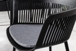 Design Stuhl AIRE schwarz Kunststoff Stahlgestell Indoor Outdoor inkl. Kissen