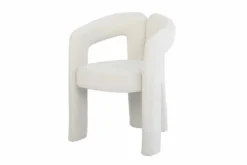 Design Stuhl ARCH creme weiß Chenille mit Armlehne Rundum-Bezug