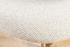 Design Stuhl BELFORT beige Strukturstoff Metallgestell Eiche