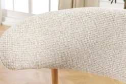 Design Stuhl BELFORT beige Strukturstoff Metallgestell Eiche