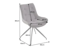 Design Stuhl DIVANI dunkelgrau Metallgestell schwarz im Retro Stil