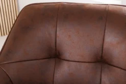 Design Stuhl LOFT antik braun Microfaser drehbar massiv Buchenholz mit Armlehne