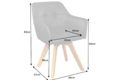 Design Stuhl LOFT antik grau Microfaser drehbar massiv Buchenholz mit Armlehne