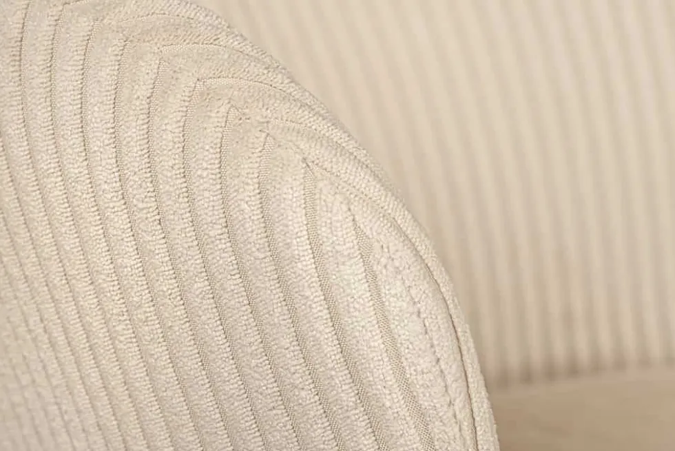 Design Stuhl LYON beige Cord schwarze Metallbeine