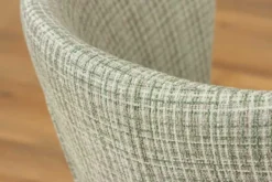 Design Stuhl LYON grün-rosa kariert Bouclé schwarze Metallbeine