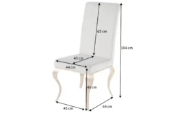 Design Stuhl MODERN BAROCK grau Samt goldene Stuhlbeine