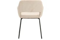 Design Stuhl MUSTANG beige Cord mit Armlehne schwarz Metallgestell