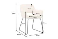 Design Stuhl MUSTANG beige Cord mit Armlehne schwarz Metallgestell