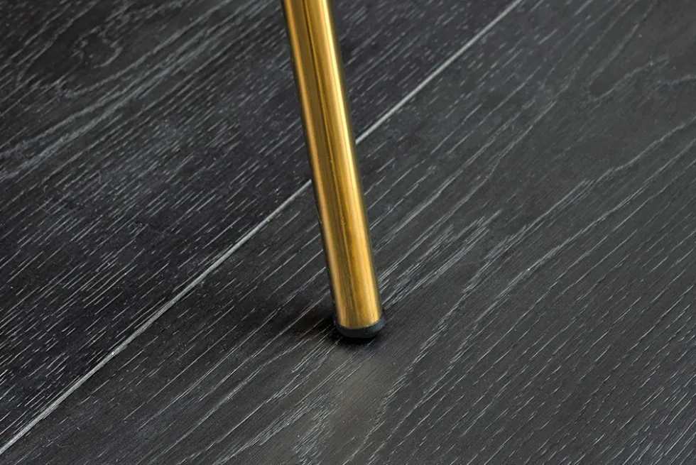Design Stuhl NOBLESSE champagner beige Samt golden verchromtes Metallgestell