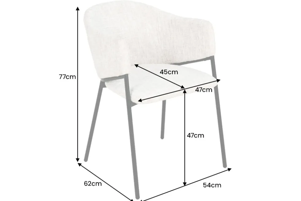 Design Stuhl NOBLESSE grau Chenille schwarzes Metallgestell
