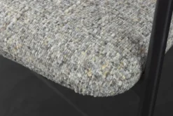 Design Stuhl NOBLESSE grau Chenille schwarzes Metallgestell