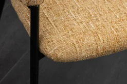 Design Stuhl NOBLESSE senfgelb Chenille schwarzes Metallgestell
