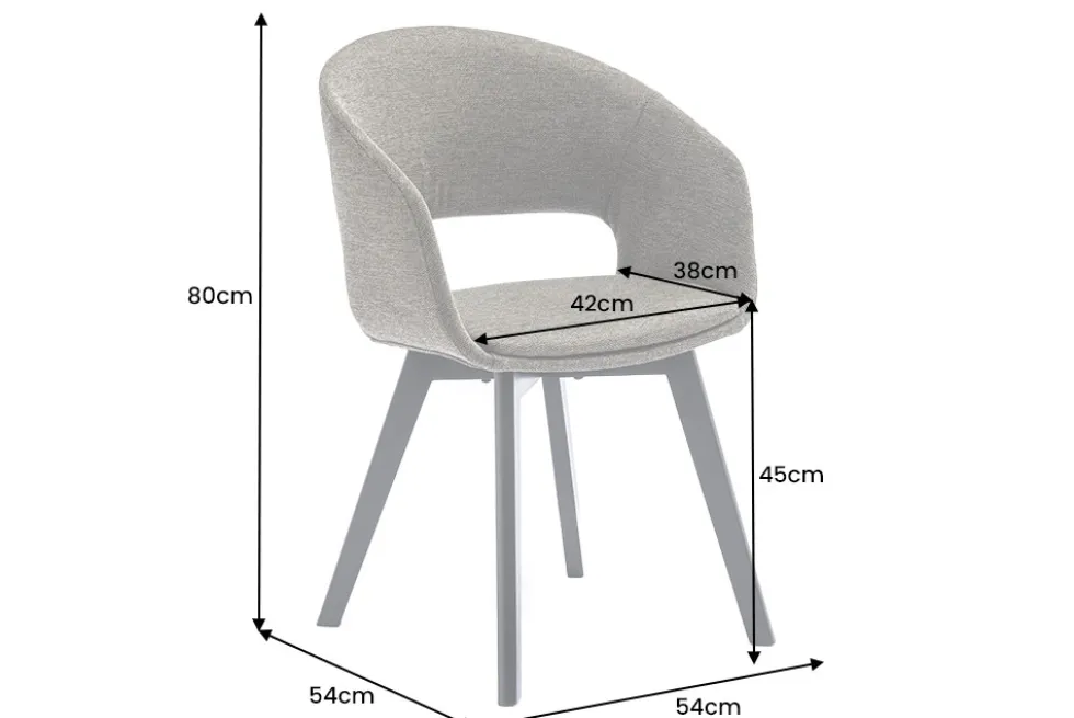 Design Stuhl NORDIC STAR grün Strukturstoff Massivholz schwarz mit Armlehne gepolstert