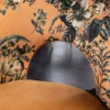 Design Stuhl PRÊT-À-PORTER gelb Samt florales Muster und goldene Fußkappen