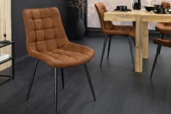 Design Stuhl ROADSTAR antik braun schwarze Metallbeine