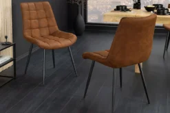 Design Stuhl ROADSTAR antik braun schwarze Metallbeine