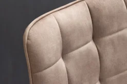 Design Stuhl ROADSTAR champagner greige Samt schwarze Metallbeine