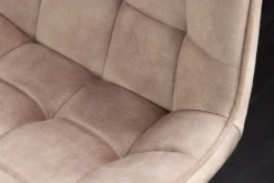 Design Stuhl ROADSTAR champagner greige Samt schwarze Metallbeine