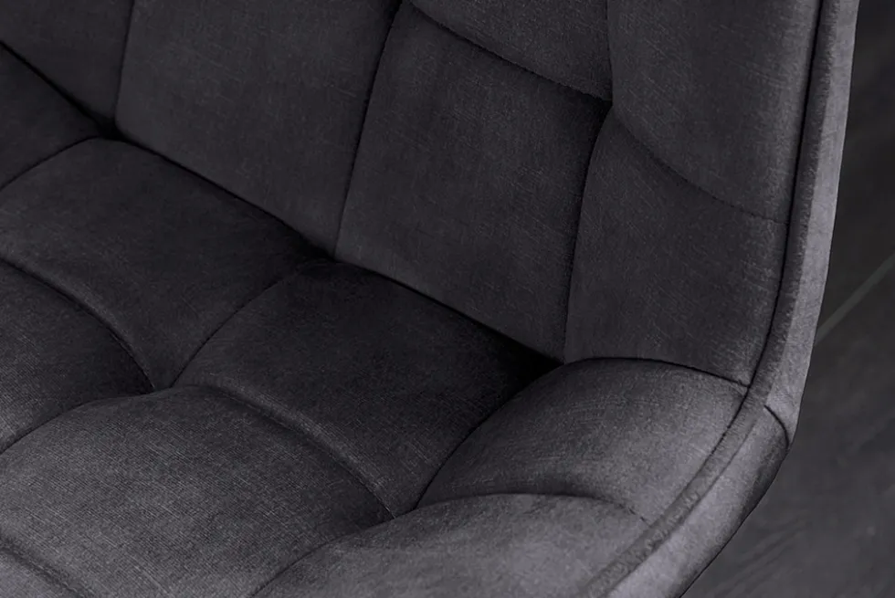 Design Stuhl ROADSTAR grau Samt schwarze Metallbeine