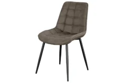 Design Stuhl ROADSTAR taupe schwarze Metallbeine