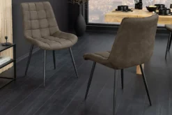 Design Stuhl ROADSTAR taupe schwarze Metallbeine