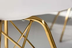 Design Stuhl SCANDINAVIA MEISTERSTÜCK weiß goldene Beine