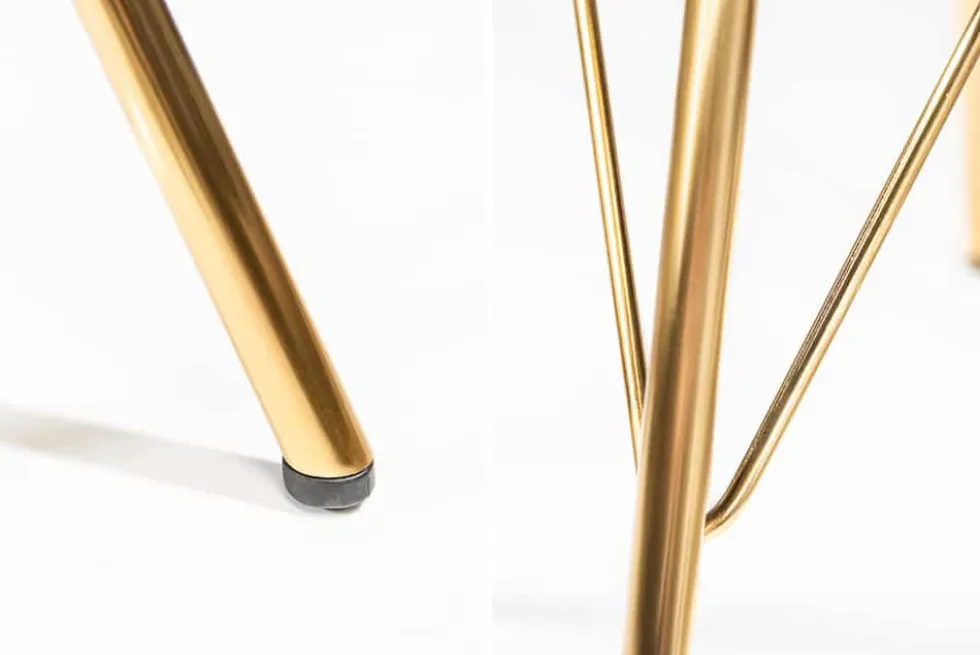 Design Stuhl SCANDINAVIA MEISTERSTÜCK weiß goldene Beine