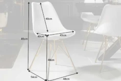 Design Stuhl SCANDINAVIA MEISTERSTÜCK weiß goldene Beine