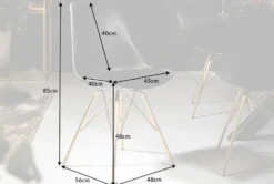 Design Stuhl SCANDINAVIA MEISTERSTÜCK schwarz goldene Beine