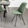 Design Stuhl SCANDINAVIA MEISTERSTÜCK grün Cord schwarz Metall-Gestell