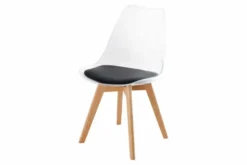 Design Stuhl SCANDINAVIA MEISTERSTÜCK transparent schwarz Kunststoff Buchenholz natur