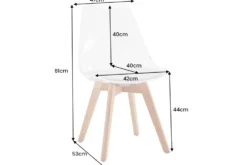 Design Stuhl SCANDINAVIA MEISTERSTÜCK transparent schwarz Kunststoff Buchenholz natur