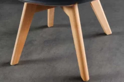 Design Stuhl SCANDINAVIA MEISTERSTÜCK transparent schwarz Kunststoff Buchenholz natur