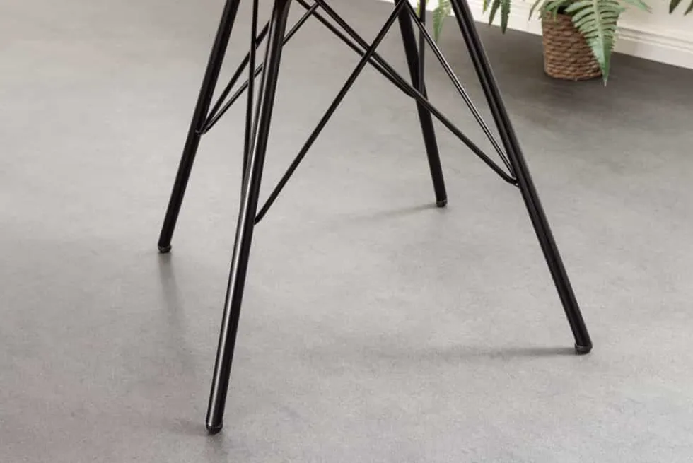 Design Stuhl SCANDINAVIA MEISTERSTÜCK senfgelb Cord schwarze Metallbeine