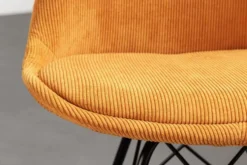 Design Stuhl SCANDINAVIA MEISTERSTÜCK senfgelb Cord schwarze Metallbeine