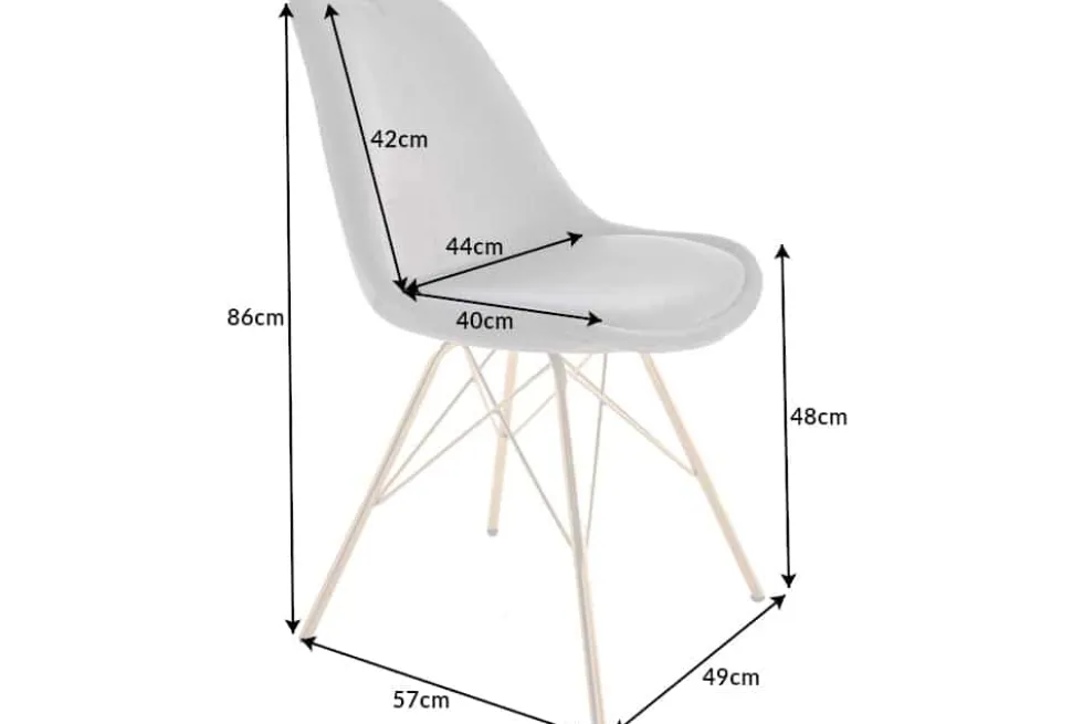 Design Stuhl SCANDINAVIA MEISTERSTÜCK dunkelgrau Samt goldene Beine