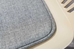 Design Stuhl SIGNUM greige schwarz Kunststoff Indoor Outdoor mit Armlehnen