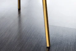 Design Stuhl VOGUE weiß Bouclé goldene Metallbeine