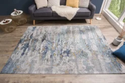 Design Teppich ABSTRAKT 240x160cm blau Baumwolle