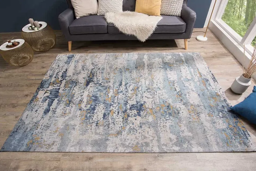 Design Teppich ABSTRAKT 240x160cm blau Baumwolle