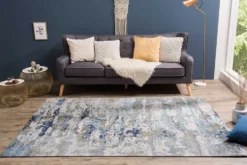 Design Teppich ABSTRAKT 240x160cm blau Baumwolle