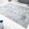 Design Teppich ABSTRAKT XXL 350x240m grau blau Baumwolle