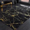 Design Teppich MARBLE 240x160cm schwarz gold Marmor-Optik Flachgewebe