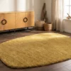 Design Teppich ORGANIC 180x120cm senfgelb Hochflor Indoor-Teppich organische Form