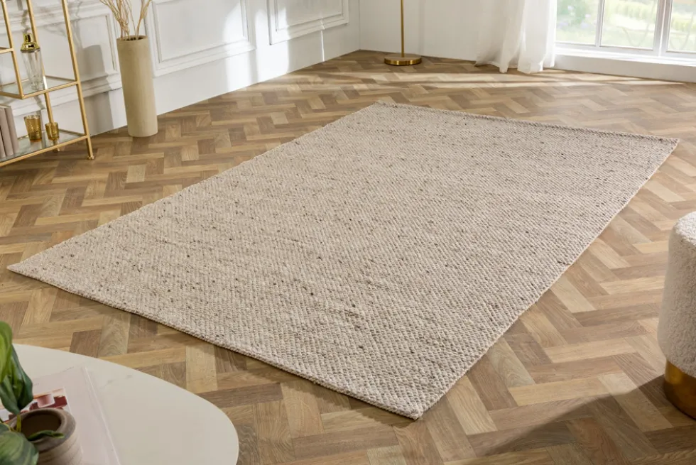 Design Teppich WOOL 240x160cm silbergrau aus Wolle