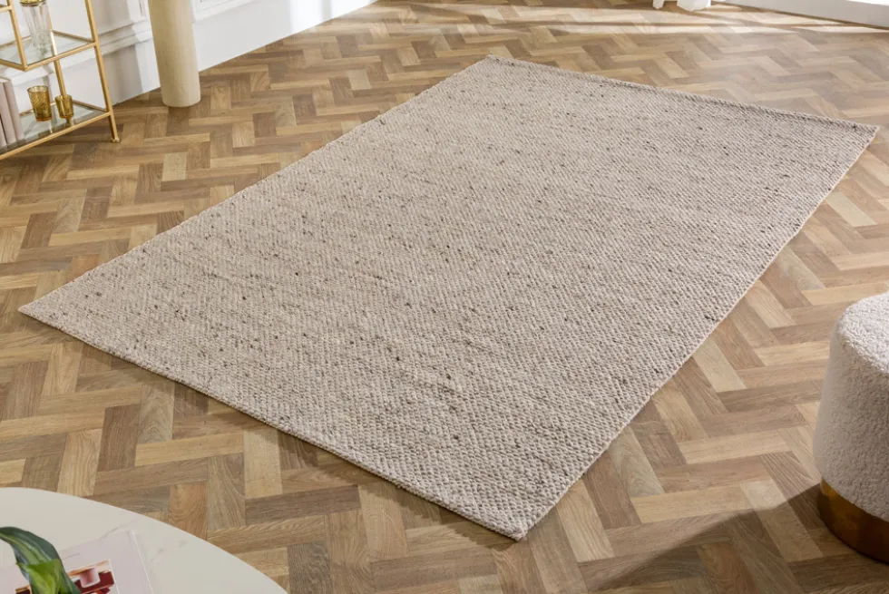 Design Teppich WOOL 240x160cm silbergrau aus Wolle