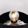 Design Tischlampe ABSTRACT 50cm silber schwarz Metall Stoffschirm handmade